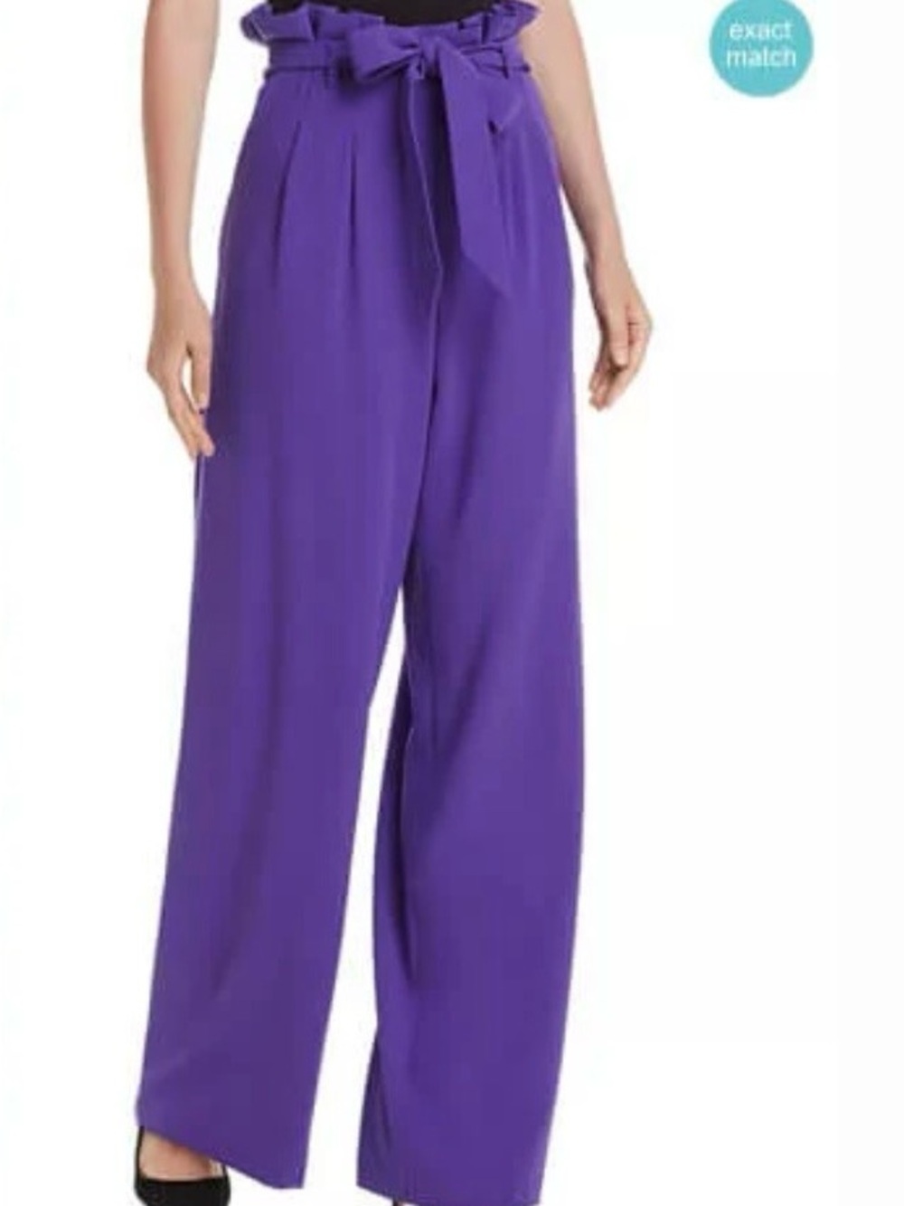 Alice + Olivia Violet Paperbag High-Waist Wide-Leg Trousers